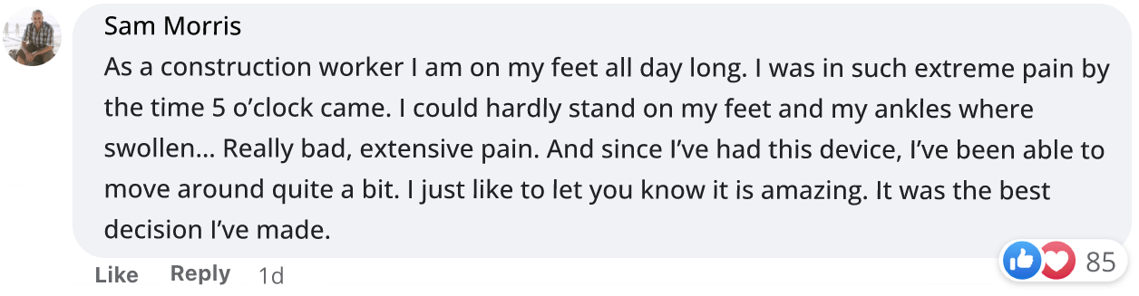 Nooro EMS Foot Massager testimonial